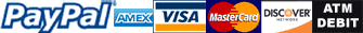 PayPal, American Express, Visa, MasterCard, Discover, ATM or Debit Cards